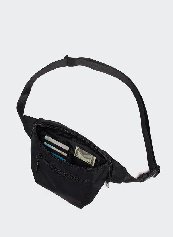 Pander Foldable Crossbody Bag with RFID-Blocking Bag Body Lightweight Travel Waist Pack Adjustable Strap Up to 56.25 Inches, Black - Image 4